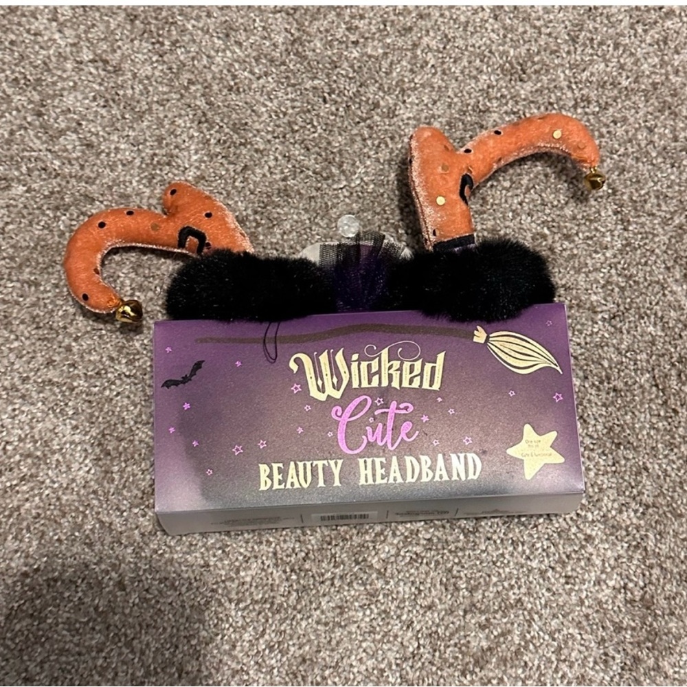 Wicked Cute Halloween Headband with Orange and Black Horns